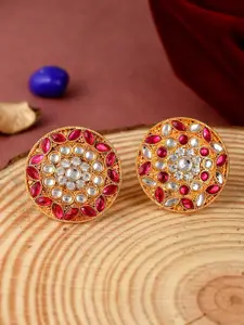 Silvermerc Designs Set Of 2 Gold-Plated Stone-Studded Finger Ring