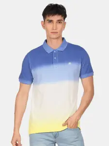 Aeropostale Men Blue Dyed Polo Collar T-shirt