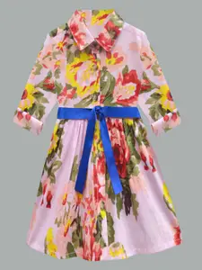 A.T.U.N. A T U N Pink & margarita Floral Dress