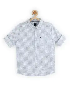 Allen Solly Junior Boys Grey Slim Fit Printed Casual Shirt