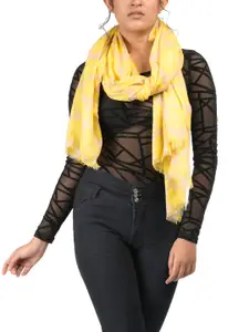 AQVA Women Yellow & Brown Printed Scarf
