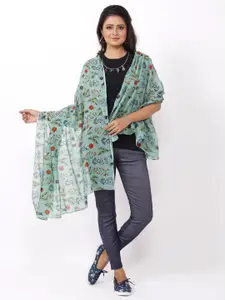 AQVA Women Green & Red Printed Scarf