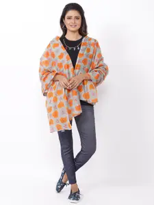 AQVA Women Orange & Grey Printed Scarf