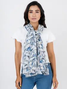 AQVA Women Blue & White Printed Scarf