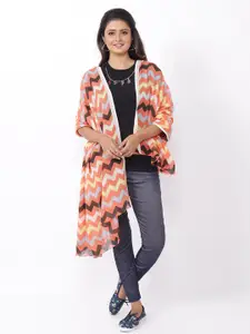 AQVA Women Orange & White Printed Scarf