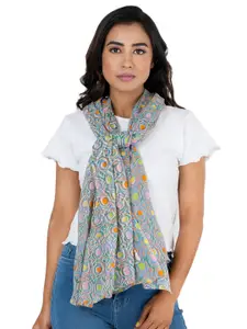 AQVA Women Grey & Beige Printed Scarf