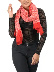 AQVA Women Red & White Printed Scarf