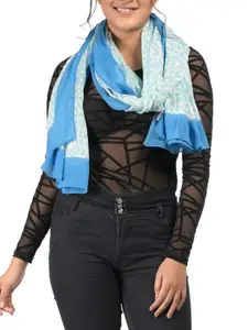 AQVA Women Blue & White Printed Scarf