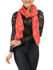 AQVA Women Red & Pink Printed Scarf