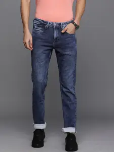 Louis Philippe Jeans Men Blue Slim Fit Low-Rise Light Fade Stretchable Jeans