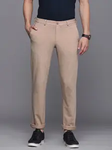 Louis Philippe Sport Men Khaki Slim Fit Low-Rise Regular Trousers