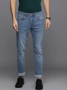 Louis Philippe Jeans Men Blue Smart Fit Low-Rise Light Fade Stretchable Jeans