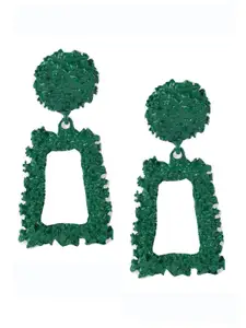 MIZORRI Green Contemporary Drop Earrings