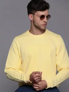 Louis Philippe Jeans Men Yellow Sweatshirt