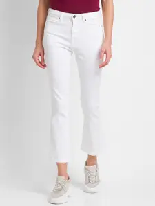 SPYKAR Women White Elissa Flared High-Rise Jeans