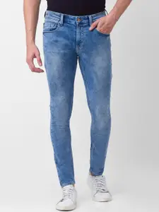 SPYKAR Men Blue Kano Slim Fit Low Distress Heavy Fade Jeans