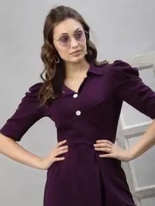 Selvia Purple & dark purple Scuba Dress