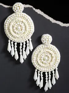 Anekaant Off White Classic Drop Earrings