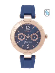 ESPRIT Women Blue Textured Dial & Straps Aria Multifunction Analogue Watch ES1L286P0045