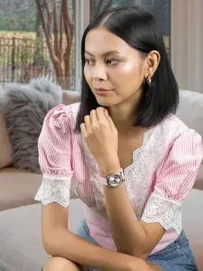 ESPRIT Women Rose Gold-Toned Skyler Glam Analogue Watch ES1L381P0035