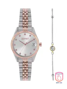 ESPRIT Women Grey Dial & Multicoloured Bracelet Style Straps Analogue Watch ES1L379M0045