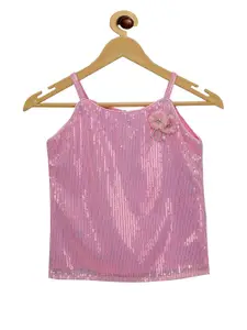 Tiny Girl Pink & wild orchid Embellished Top