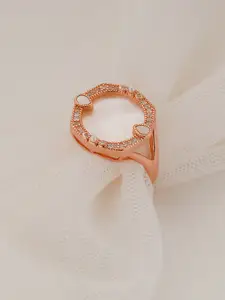 GIVA 925 Sterling Silver Rose Gold Plated White Magic Ring