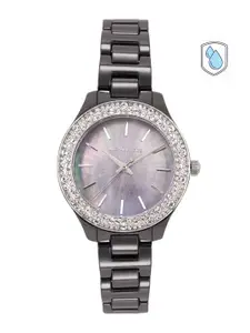 Michael Kors Women Silver-Toned Mother of Pearl Dial Analogue Watch MK4650