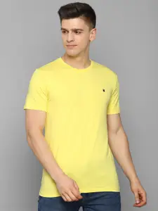 Louis Philippe Jeans Men Yellow Slim Fit T-shirt