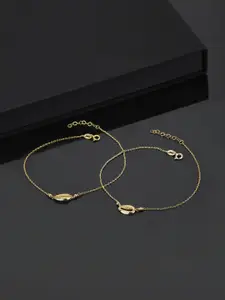 Carlton London Gold-Plated Handcrafted Anklet