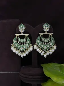SAIYONI Green Contemporary Drop Earrings