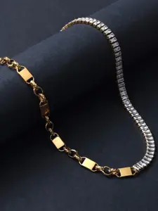 anore 18K Gold-Plated Zirconia Studded Necklace