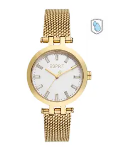 ESPRIT Women Gold-Toned Dial & Gold Toned Stainless Steel Bracelet Style Straps Analogue Watch