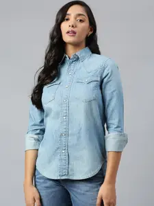 Woodland Women Blue Casual Shirt