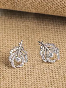 Clara Silver-Toned Contemporary Studs Earrings
