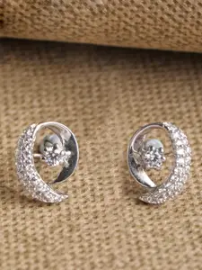 Clara Silver-Toned Contemporary Studs Earrings