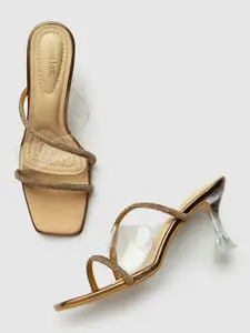 Marc Loire Gold-Toned PU Party Sandals