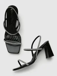 Marc Loire Gold-Toned PU Party Block Pumps