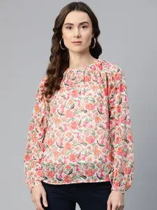 Marks & Spencer Floral Print Puff Sleeve Top