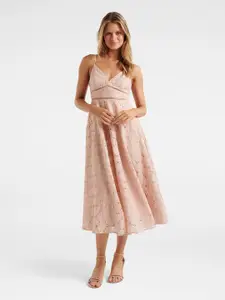 Forever New Pink Lace Midi Dress