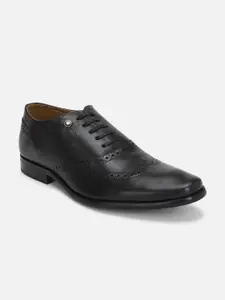 Louis Philippe Men Black Solid Leather Formal Shoes
