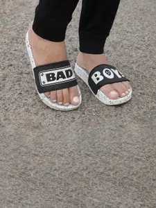 aadi Men White & Black Printed Slip-On