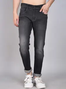 PEPLOS Men Black Original Slim Fit Heavy Fade Stretchable Jeans