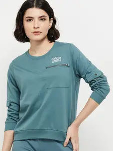 max Women Green Sweatshirt