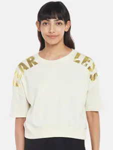 Ajile by Pantaloons Cream-Coloured Extended Sleeves Top