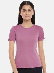 Honey by Pantaloons Women Rose Solid Slim Fit T-shirt