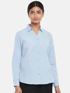 Annabelle by Pantaloons Women Blue Formal Shirt