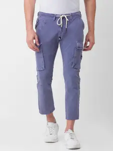 SPYKAR Men Grey Slim Fit Joggers Trousers