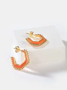 SHAYA Gold-Toned Contemporary Drop Earrings