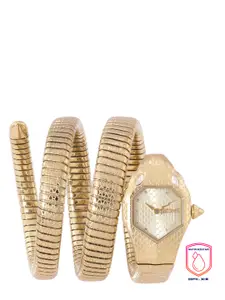 Just Cavalli Women Gold-Toned Dial & Wrap Around Straps Analogue Watch JC1L168M0035
